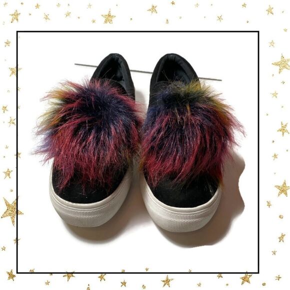 Steve Madden Great Faux Fur Platform Sneakers 8.5 - Picture 2 of 5